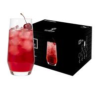 Argon Tableware Soho Crystal Highball Glasses 375ml - Pack of 48, Lead-Free Crystal Tall Drinking Glass Set, Modern Angular Design, Thick Base, Gift Boxed Glassware for Cocktails & Home Bar