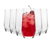 Argon Tableware Soho Crystal Highball Glasses 375ml - Pack of 6, Lead-Free Crystal Tall Drinking Glass Set, Modern Angular Design, Thick Base, Gift Boxed Glassware for Cocktails & Home Bar