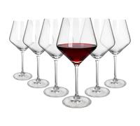 Argon Tableware Soho Crystal Red Wine Glasses 680ml - Pack of 6, Lead-Free Crystal Wine Glass Set, Large Angular Tulip Bowl, Durable Pulled Stem, Gift Boxed Glassware for Home & Bar