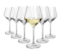Argon Tableware Soho Crystal White Wine Glasses 460ml - Pack of 6, Lead-Free Crystal Wine Glass Set, Large Angular Tulip Bowl, Durable Pulled Stem, Gift Boxed Glassware for Home & Bar