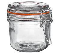 Argon Tableware 1.7L Square Glass Jar with Clip-top Lid - Airtight Kitchen Mason Jar Food Storage Preserving Container for Pickling, Chutney, Jam, Coffee, Oats