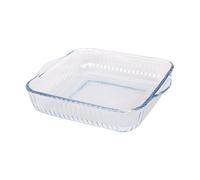 Argon Tableware Square Glass Oven Dish - 24 x 21cm - Optical Roasting Baking Tray in Clear | Size: 24 x 21 cm Argon Tableware Clear 24 x 21 cm