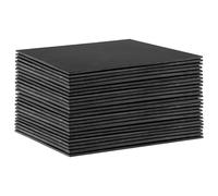 Argon Tableware Square Slate Placemats - 33cm - Pack of 24 - Black Natural Stone Smooth Edge Slate Dinner Mats Dinnerware Plate Placemats for Kitchen, Home, Bar, Restaurant, Weddings, Events