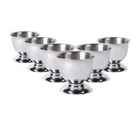Argon Tableware Stainless Steel Egg Cup - Pack of 6 - Modern Style Metal Breakfast Brunch Easy Clean Hard Soft Boiled Eggs Dipping Holder Stand