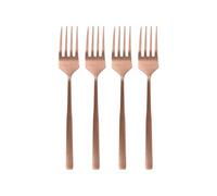Argon Tableware Copper Stainless Steel Cake Forks Set of 4-15cm Dessert Forks for Pastries, Cakes and Sweet Treats - Elegant Modern Cutlery with Durable Rust-Resistant Finish for Dining and Parties