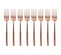 Argon Tableware Copper Stainless Steel Cake Forks Set of 8-15cm Dessert Forks for Pastries, Cakes and Sweet Treats - Elegant Modern Cutlery with Durable Rust-Resistant Finish for Dining and Parties