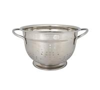 Argon Tableware Stainless Steel Colander - 21.5cm - Metal Kitchen Strainer Cooking Rice Pasta Vegetable Food Drainer Mesh Sieve Sifter Bowl with Handles
