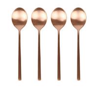 Argon Tableware 4 Stainless Steel Dessert Spoons - 20cm Copper Finish Modern Cutlery Set for Dining, Puddings & Desserts - Stylish Dishwasher Safe Tableware