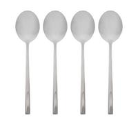 Argon Tableware 4 Stainless Steel Dessert Spoons - 20cm Silver Finish Modern Cutlery Set for Dining, Puddings & Desserts - Stylish Dishwasher Safe Tableware