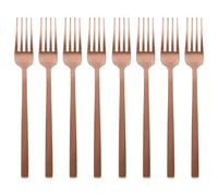 Argon Tableware 8 Stainless Steel Dinner Forks - 19.5cm Copper Finish Modern Cutlery Set for Dining & Entertaining - Stylish Dishwasher Safe Tableware