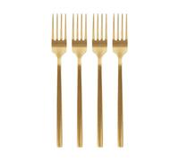 Argon Tableware 4 Stainless Steel Dinner Forks - 19.5cm Gold Finish Modern Cutlery Set for Dining & Entertaining - Stylish Dishwasher Safe Tableware