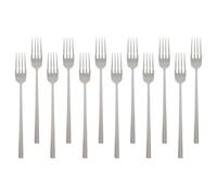 Argon Tableware 12 Stainless Steel Dinner Forks - 19.5cm Silver Finish Modern Cutlery Set for Dining & Entertaining - Stylish Dishwasher Safe Tableware
