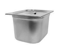 Argon Tableware 11L Gastronorm Container with Lid 1/2 GN 200mm Steel | 1/2 GN Pan with Lid, 200mm Deep, 11L Capacity, Stainless Steel, Dishwasher Safe, Catering, Buffet & Food Storage