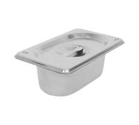 Argon Tableware Stainless Steel Gastronorm Container With Lid - 1/9 65mm - 500Ml