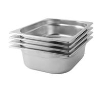 Argon Tableware Stainless Steel Gastronorm Containers - 1/2 100mm - 5.5L - Pack Of 4