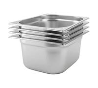 Argon Tableware Stainless Steel Gastronorm Containers - 1/2 150mm - 8.5L - Pack Of 4