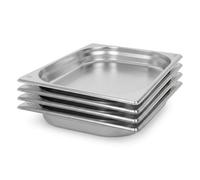 Argon Tableware Stainless Steel Gastronorm Containers - 1/2 40mm - 1.75L - Pack Of 4