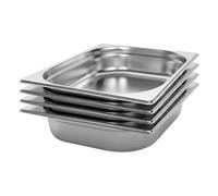 Argon Tableware Stainless Steel Gastronorm Containers - 1/2 65mm - 3.5L - Pack Of 4