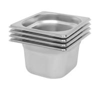 Argon Tableware Stainless Steel Gastronorm Containers - 1/6 100mm - 1.5L - Pack Of 4