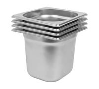Argon Tableware Stainless Steel Gastronorm Containers - 1/6 150mm - 2.25L - Pack Of 4