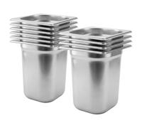 Argon Tableware Stainless Steel Gastronorm Containers - 1/6 200mm - 3L - Pack Of 10