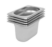 Argon Tableware Stainless Steel Gastronorm Containers - 1/9 100mm - 800Ml - Pack Of 4