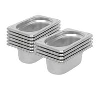 Argon Tableware Stainless Steel Gastronorm Containers - 1/9 65mm - 500Ml - Pack Of 10