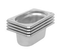 Argon Tableware Stainless Steel Gastronorm Containers - 1/9 65mm - 500Ml - Pack Of 4