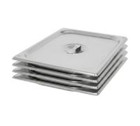 Argon Tableware Stainless Steel Gastronorm Containers With Lids - 1/2 20mm - 850Ml - Pack Of 4