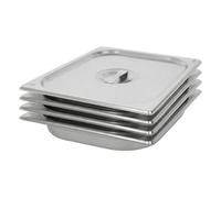 Argon Tableware Stainless Steel Gastronorm Containers With Lids - 1/2 40mm - 1.75L - Pack Of 4