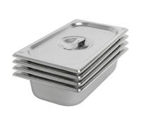 Argon Tableware Stainless Steel Gastronorm Containers With Lids - 1/3 65mm - 2.25L - Pack Of 4