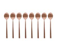 Argon Tableware 8 Stainless Steel Teaspoons - 14.5cm Copper Finish Modern Cutlery Set for Tea, Coffee & Desserts - Stylish Dishwasher Safe Tableware