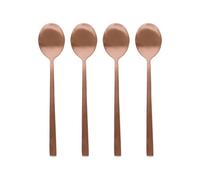 Argon Tableware 4 Stainless Steel Teaspoons - 14.5cm Copper Finish Modern Cutlery Set for Tea, Coffee & Desserts - Stylish Dishwasher Safe Tableware