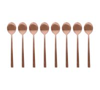 Argon Tableware 8 Stainless Steel Teaspoons - 14.5cm Copper Finish Modern Cutlery Set for Tea, Coffee & Desserts - Stylish Dishwasher Safe Tableware