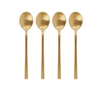 Argon Tableware 4 Stainless Steel Teaspoons - 14.5cm Gold Finish Modern Cutlery Set for Tea, Coffee & Desserts - Stylish Dishwasher Safe Tableware