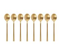 Argon Tableware 8 Stainless Steel Teaspoons - 14.5cm Gold Finish Modern Cutlery Set for Tea, Coffee & Desserts - Stylish Dishwasher Safe Tableware