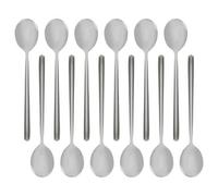 Argon Tableware 12 Stainless Steel Teaspoons - 14.5cm Silver Finish Modern Cutlery Set for Tea, Coffee & Desserts - Stylish Dishwasher Safe Tableware