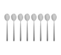 Argon Tableware 8 Stainless Steel Teaspoons - 14.5cm Silver Finish Modern Cutlery Set for Tea, Coffee & Desserts - Stylish Dishwasher Safe Tableware