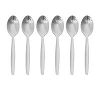 Argon Tableware Stainless Steel Teaspoons - Pack of 6 - Silver Tea Spoons High Polished Metal Spoons Dishwasher Safe 12-Piece Tea Coffee Sugar Spoon Cutlery Set