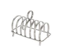 Argon Tableware Stainless Steel Toast Rack - 6 Slices - 1x Metal Kitchen Accessories Bread Slice Holder Stand Organiser Dish Tray with Handle