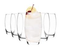 6X 510ml Hiball Glasses - 'Tondo' Range - Modern Highball Cocktail Juice Water Tall Drinking Tumblers - Dishwasher Safe - by Argon Tableware