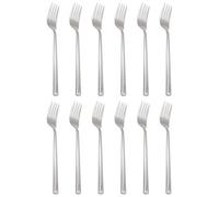 Argon Tableware Tondo Stainless Steel Dinner Forks - 21.5cm - Pack of 12 - Silver Dining Forks High Polished Metal Dishwasher Safe 12-Piece Table Cutlery Set