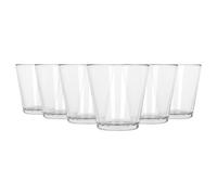 Argon Tableware Water Glasses Set of 6-250ml Clear Drinking Tumblers - Straight-Sided Everyday Glassware for Water Juice Cocktails - Durable Soda Lime Glass