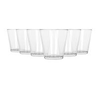 Argon Tableware Water Glasses Set of 6-250ml Clear Drinking Tumblers - Straight-Sided Everyday Glassware for Water Juice Cocktails - Durable Soda Lime Glass