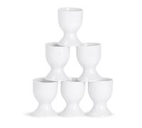 Argon Tableware White 5Cm Egg Cup Holder Set Of 6 - Classic Style Porcelain Cups For Hard Soft Boiled Eggs