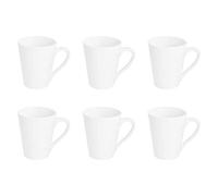 Argon Tableware White Coffee Mug Set of 6-285ml Premium Porcelain Cups - Durable Dishwasher Safe Mugs for Latte, Cappuccino, Tea, Hot Chocolate and Everyday Hot Drinkware at Home or Office