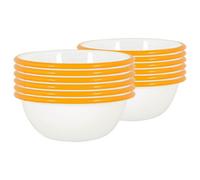 Argon Tableware Coloured Pasta Bowls - 16cm - Pack of 12 - Yellow Metal Enamel Cereal Lightweight Camping Serving Bowls for Snacks, Pasta, Cereal, Salad