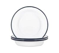 White Enamel Deep Bowls 19cm Navy Pack of 6 Argon Tableware Navy One Size