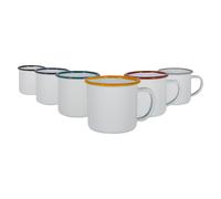 Argon Tableware White Enamel Espresso Cups 130ml 6 Colours Argon Tableware Multicolor