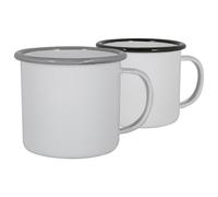 Argon Tableware White Enamel Espresso Cups 130ml Black/Grey in Black Argon Tableware Black